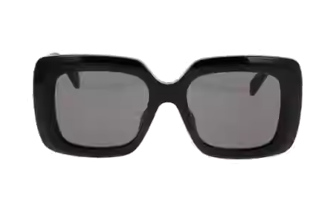 CELINE Plastic Metal Irregular Shape Sunglasses Women's Black