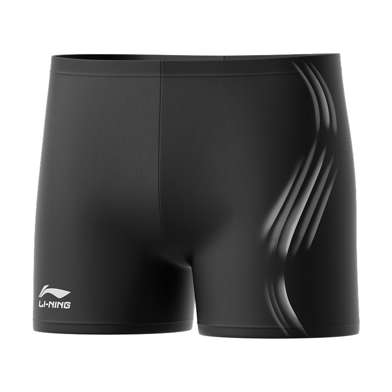 Li Ning Swimming Shorts Men’s Black White Moderate