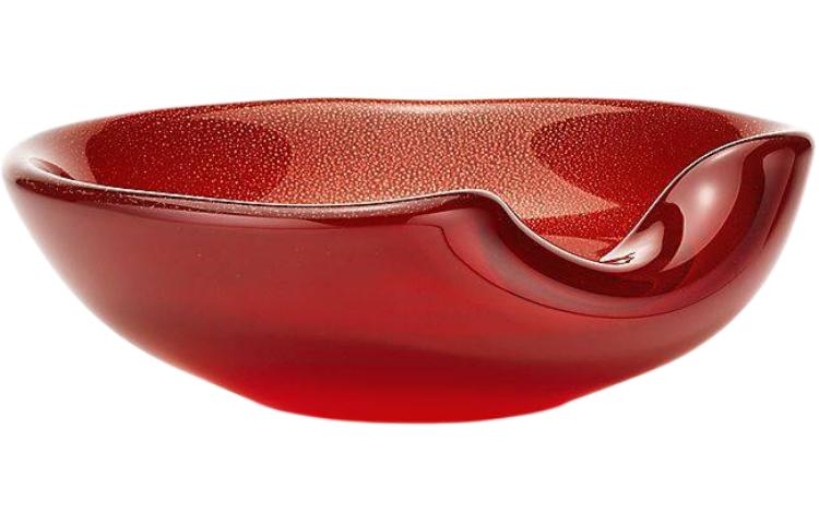 Tiffany Elsa Peretti® Series Thumbprint Venetian glass inlaid with 24K gold leaf dining bowl red 12.7cm