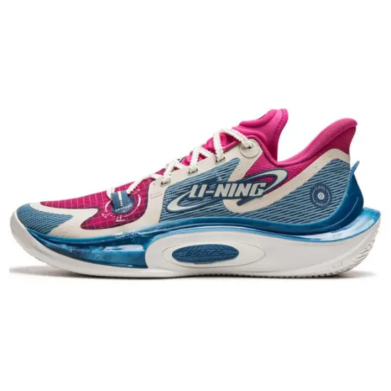 LINING SONIC 11 Basketball Shoes Men Low-Top Blue Pink
