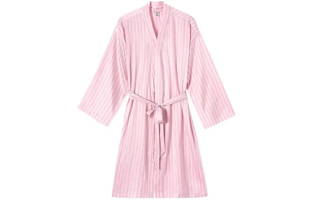 Victoria's Secret Satin Midi Robe Sleep Robe Women's Pink Stripes