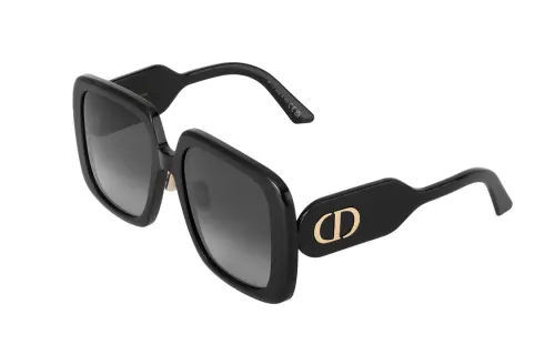 DIOR Plate Frame Square Sunglasses Women's Black