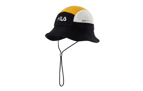 FILA Cotton, Elastane, Polyester Bucket Hats Kids' Yellow Black