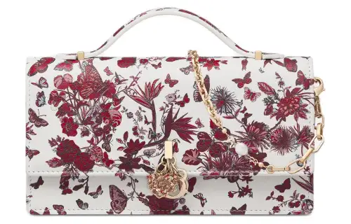 DIOR Cow Leather Shoulder Bag, Crossbody Bag, Handbag Mini Women's White & Red