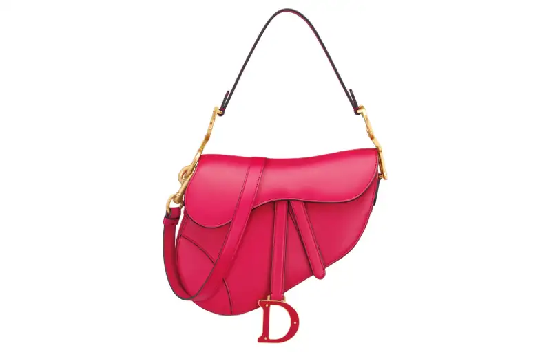 DIOR Calfskin Shoulder Bag Women's Pink