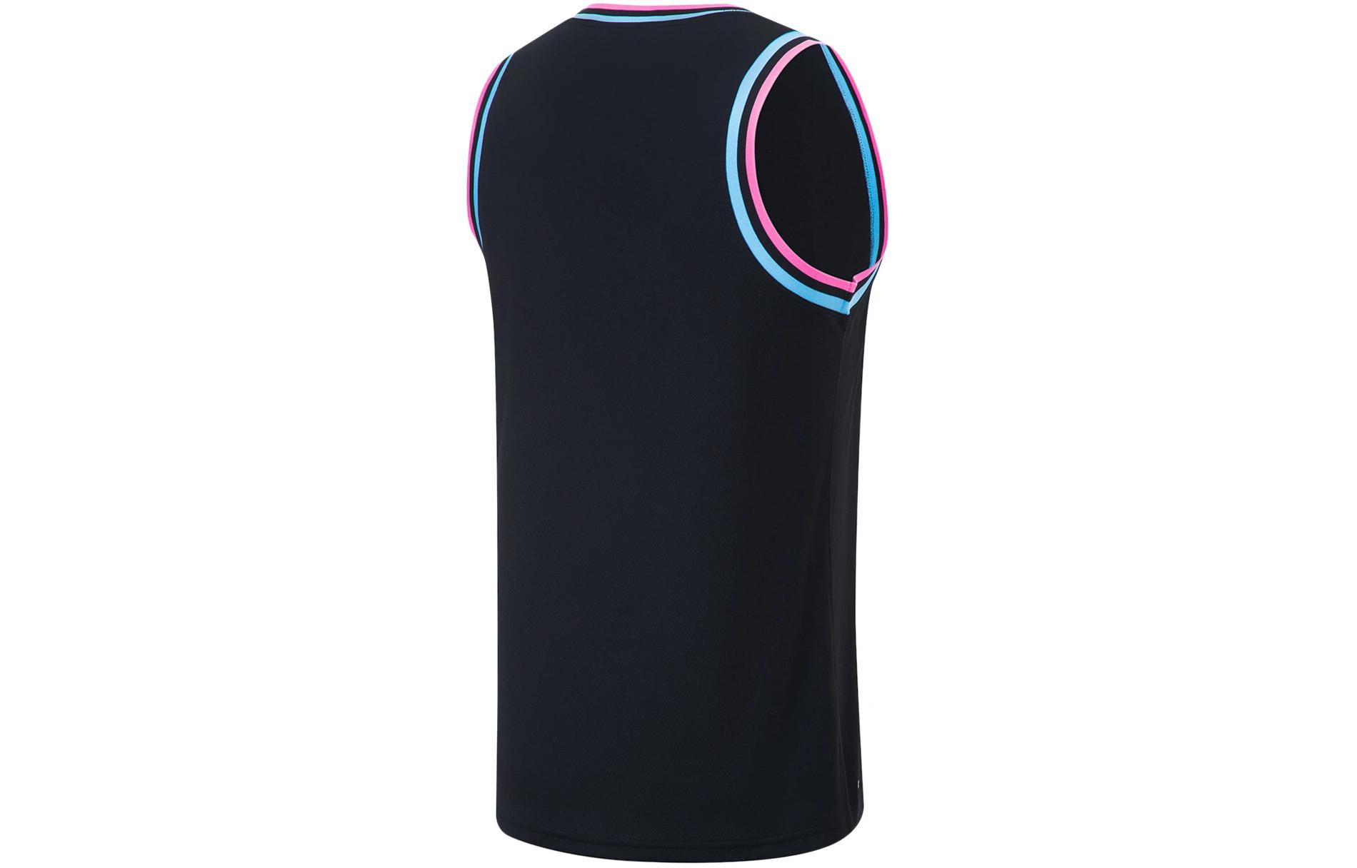 Li Ning Professional Basketball Collection Basketball Suit Men’s Black Pink Blue Webbing