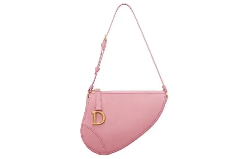 DIOR Sheepskin Handheld Shoulder Bag Women's Peach Pink