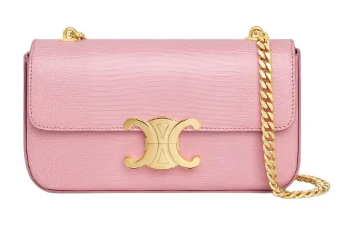 CELINE Claude Lizard Leather Shoulder Bag, Crossbody Bag Women's Rose