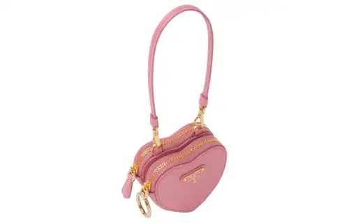 PRADA Saffiano Leather Clutch Handbag Mini Women's Petal Pink