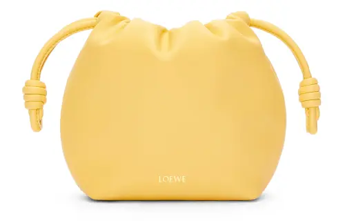 LOEWE Flamenco Nappa Sheepskin One Shoulder Crossbody Clutch Mini Women's Candy Yellow