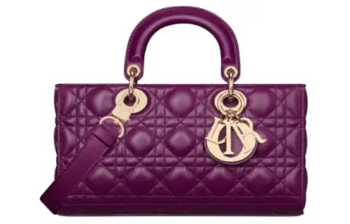 DIOR Lady D Joy Sheepskin Handbag, Shoulder Bag, Crossbody Bag, Handbag Medium Women's Mulberry Purple