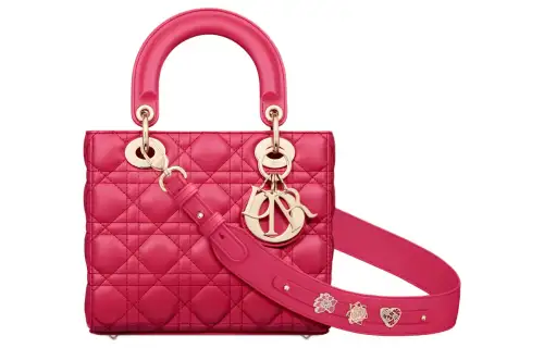 DIOR Lady Dior Sheepskin Handbag, Shoulder Bag, Crossbody Bag, Handbag Small Women's Purple Pink
