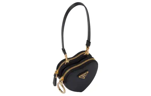PRADA Saffiano Leather Handbag Clutch Mini Women's Black