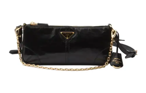 PRADA Leather Crossbody Bag, Shoulder Bag Medium Women's Black