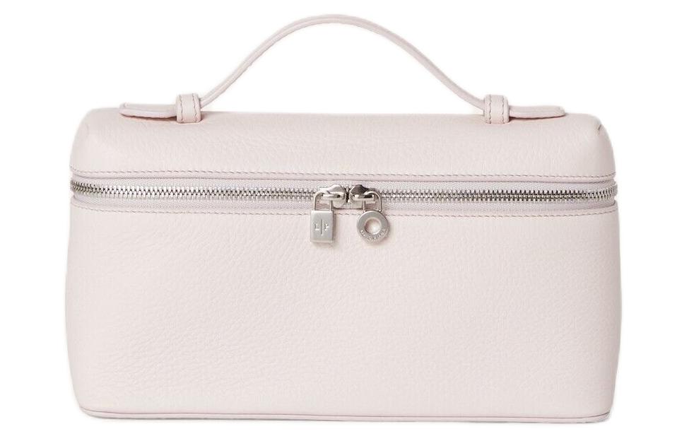 Loro Piana ExtraPocket Leather Makeup Bag Small Square Bag Handbag, Shoulder Bag Regular Women's Cherry Blossom Pink