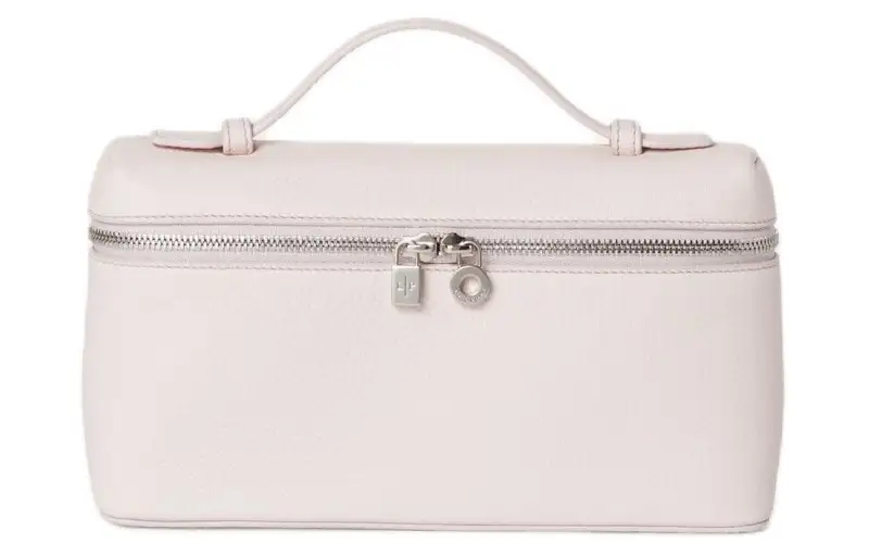 Loro Piana ExtraPocket Leather Makeup Bag Small Square Bag Handbag, Shoulder Bag Regular Women's Cherry Blossom Pink