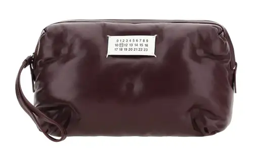 Maison Margiela Glam Slam Calfskin One Shoulder Crossbody Clutch Women's Merlot Red