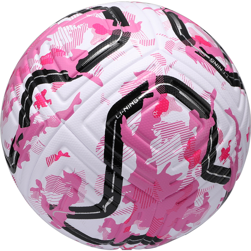 Li Ning Size 5 Soccer Ball TPU Leakproof Machine Stitched Soccer Ball Unisex Rose Red