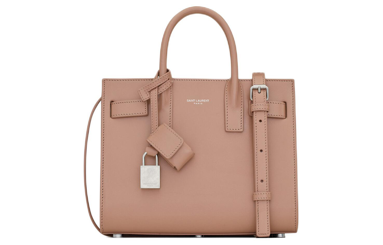 SAINT LAURENT SAC DE JOUR Cow Leather Shoulder Bag, Crossbody Bag, Handbag Extra Mini Women's Vintage Rose
