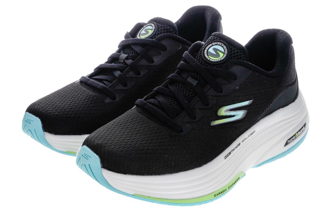 Skechers Go Walk Distance Walker PU, Mesh Cushioning Abrasion Resistant Breathable Low top Casual Shoes Women’s Black