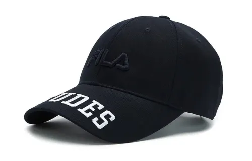 FILA Letter Print Cotton, Polyester Baseball Caps Unisex Dark Blue