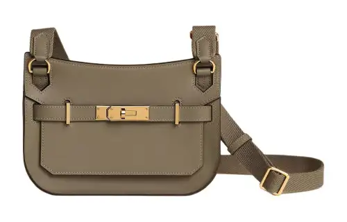 HERMES Jypsiere Swift Leather Shoulder Bag, Crossbody Bag Mini Women's Marfa Beige