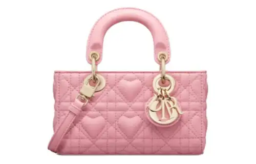 DIOR Lady D Joy Sheepskin Handbag, Shoulder Bag, Crossbody Bag, Handbag Extra Mini Women's Peach Pink