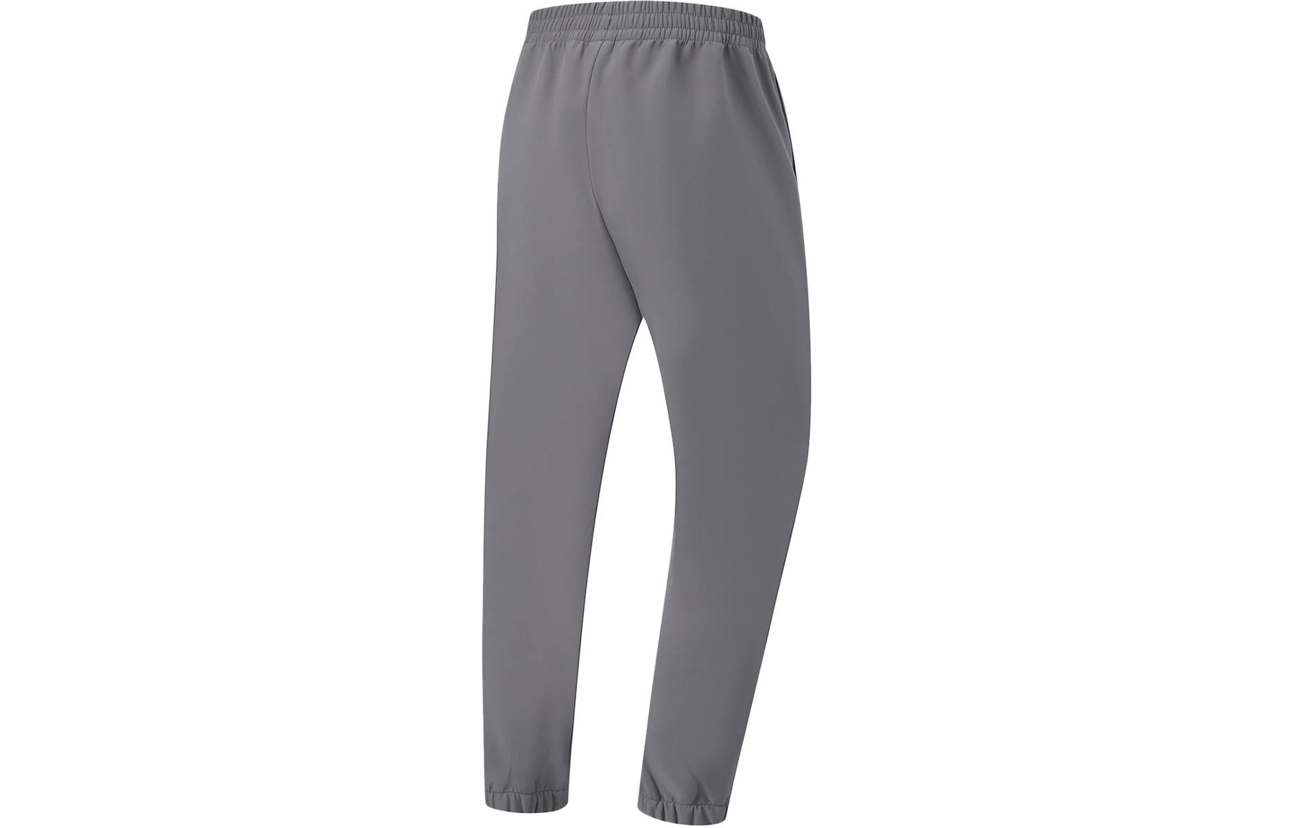 Li Ning Fitness Series Solid Color Water Repellent Fleece Lined Thermal Elastic Cuff Sports Pants Men’s Smoky Ink Gray
