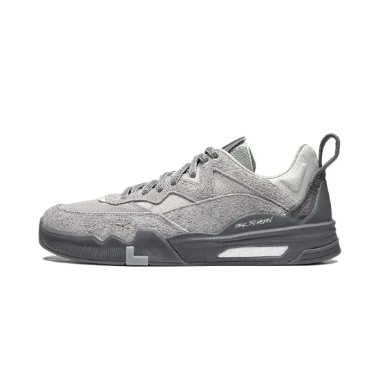 LiNing LINGTENG Skateboard Shoes Men Low-Top Moonlit Gray/Light Smoke Gray