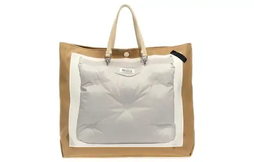 Maison Margiela Logo Patch Panelled Tote Bag