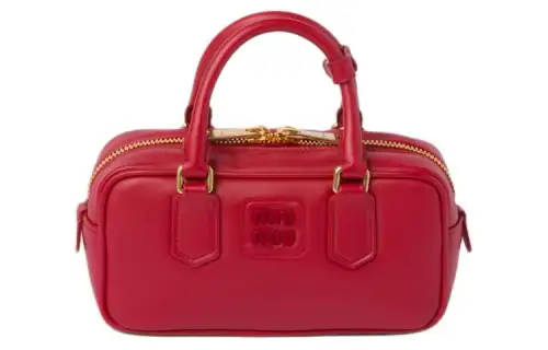 MIU MIU Arcadie Leather Shoulder Bag, Crossbody Bag, Handbag Women's Red