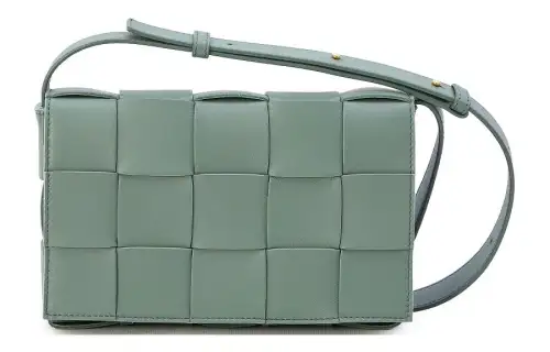 Bottega Veneta CASSETTE Lambskin Shoulder Bag Women's Green
