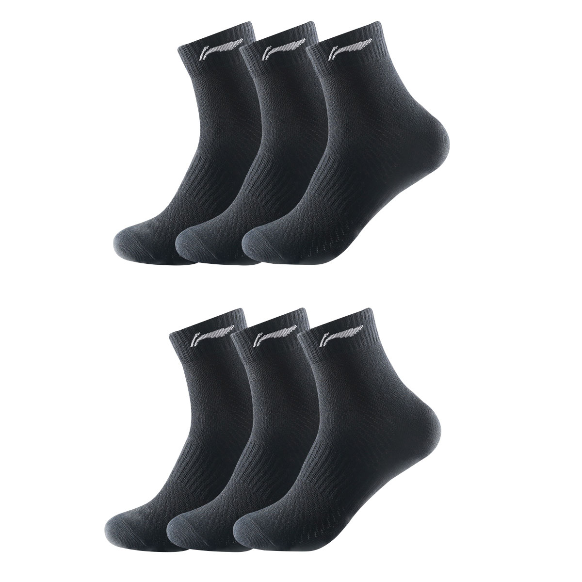 Li Ning Crew Socks Unisex 6 Pack