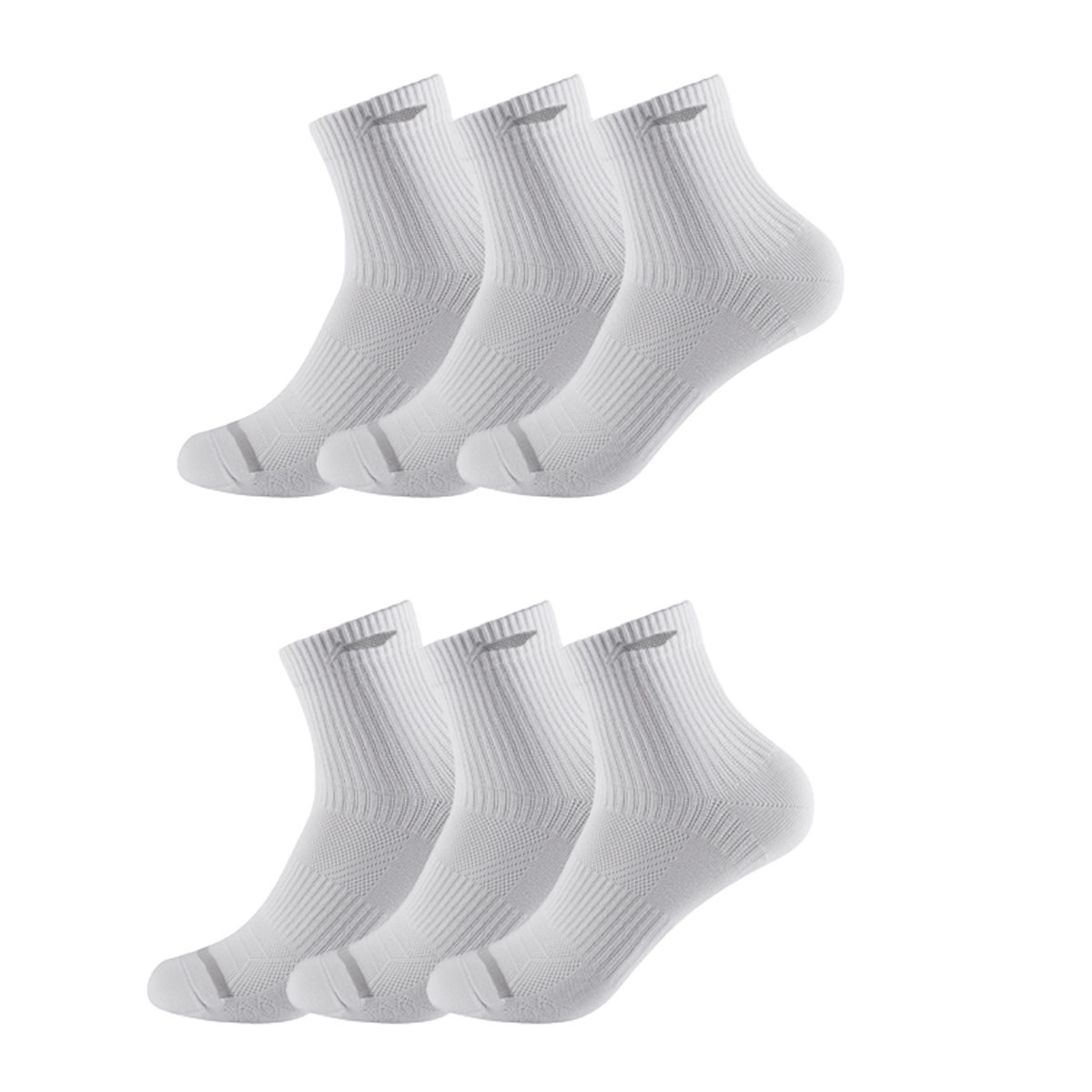 Li Ning Crew Socks Unisex 6 Pack