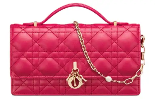 DIOR Lambskin Shoulder Bag, Crossbody Bag, Handbag Mini Women's Passionate Pink
