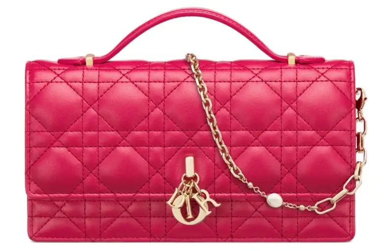 DIOR Lambskin Shoulder Bag, Crossbody Bag, Handbag Mini Women's Passionate Pink