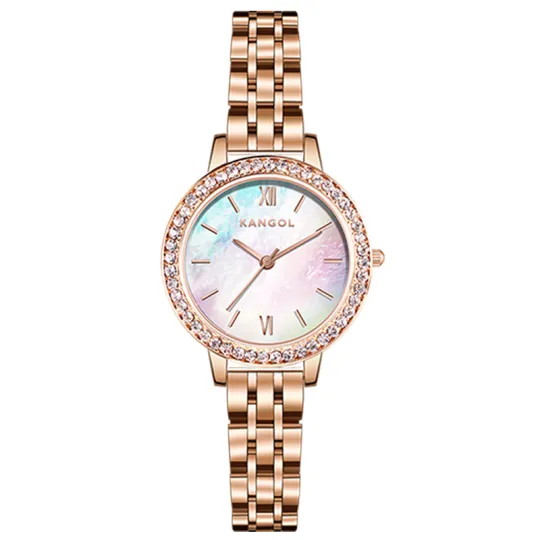 KANGOL Quartz Movement Metal Strap Watch Women's Watch White Dial