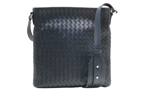 Bottega Veneta Woven Cow Leather Messenger Bag, Handbag, Shoulder Bag Men's Tourmaline Blue