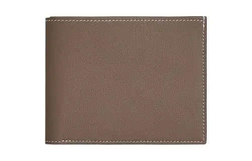 HERMES Swift Calfskin Card Holder Women's Dark Brown