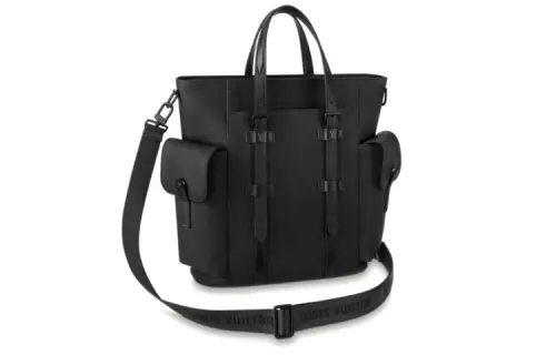 LOUIS VUITTON CHRISTOPHER Cow Leather Handbag, Shoulder Bag Unisex Black