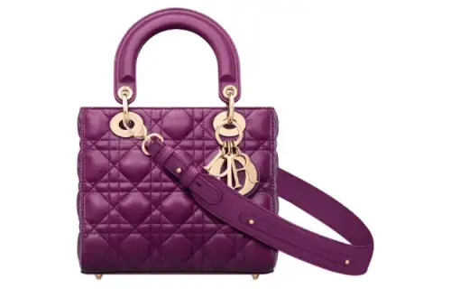 DIOR Lady Dior Sheepskin Handbag, Shoulder Bag, Crossbody Bag, Handbag Small Women's Mulberry Purple