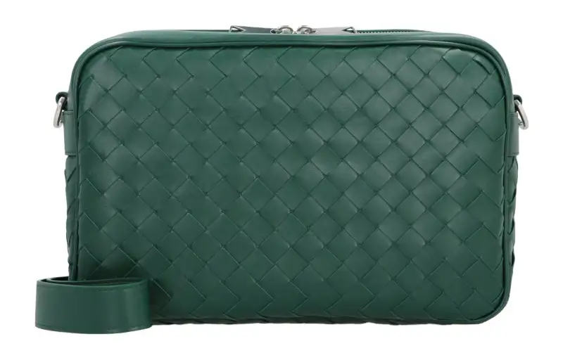 Bottega Veneta Calfskin Camera Bag, Shoulder Bag, Crossbody Bag Men's Green