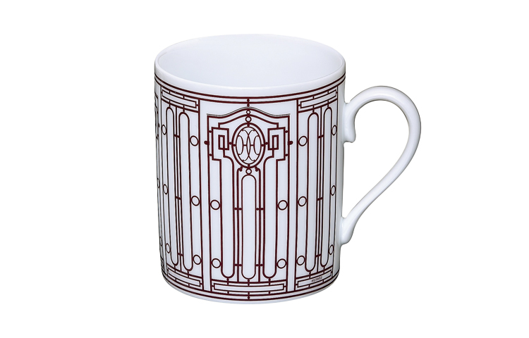 Кружка Hermes H Deco rouge1 (красно-белая)
