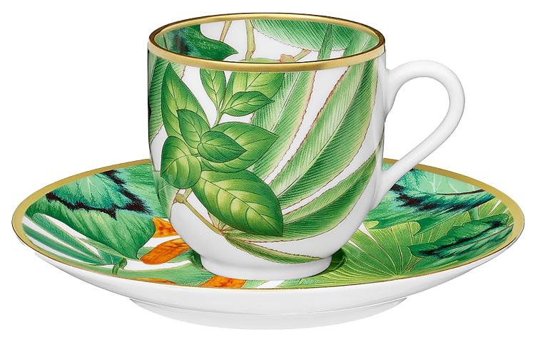 Набор чашек с блюдцами Hermes HERMES Passifoliax2 (зеленый)