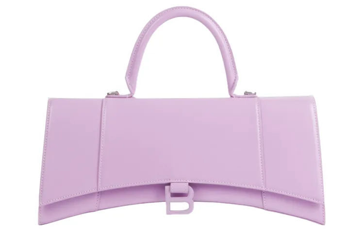 Balenciaga Hourglass Calfskin Hourglass Bag, Shoulder Bag, Crossbody Bag, Handbag Women's Light Purple