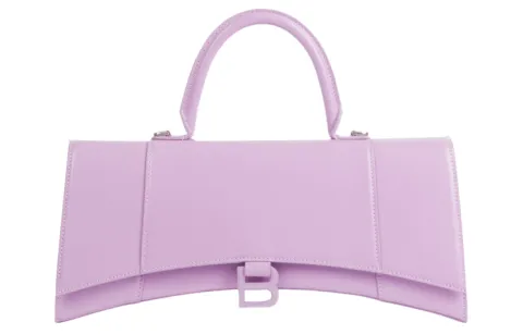 Balenciaga Hourglass Calfskin Hourglass Bag, Shoulder Bag, Crossbody Bag, Handbag Women's Light Purple
