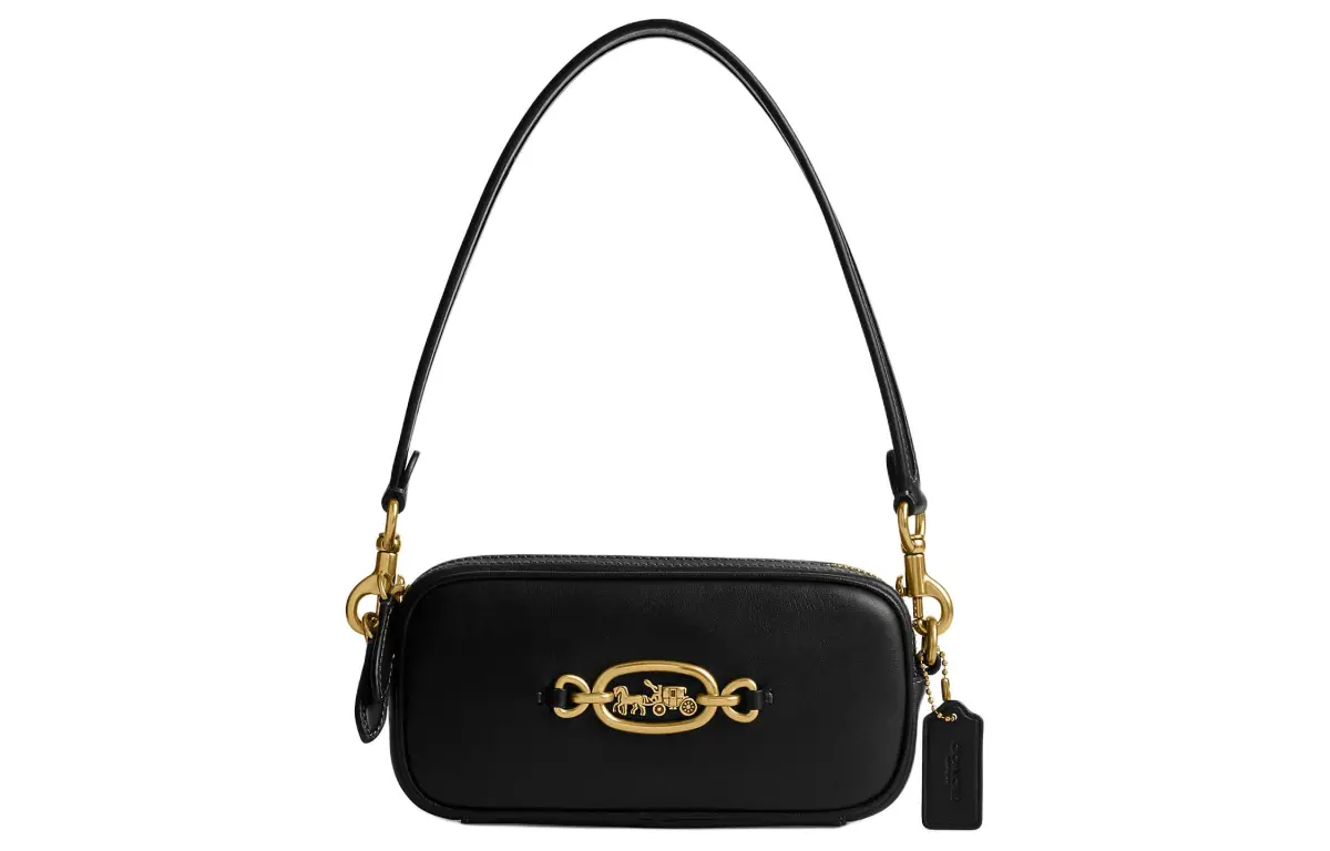 COACH Avery Leather Portable Crossbody Bag, Shoulder Bag Small Women's Black