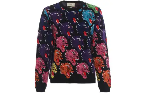 GUCCI Sweaters Men's Black Crew Neck Moderate Other