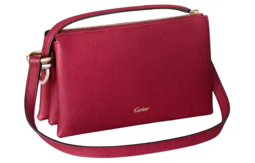 CARTIER Trinity Series Grain Calfskin Shoulder Bag, Crossbody Bag Mini Women's Red