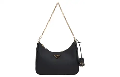 PRADA Re Edition Calfskin Crossbody Bag, Shoulder Bag Women's Black